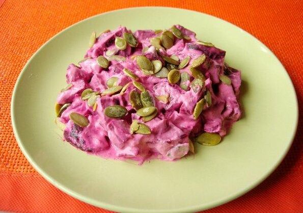 beetroot salad with pumpkin seeds and saved from prostatitis