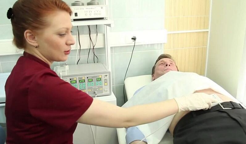 Doctor examines patient to diagnose prostatitis